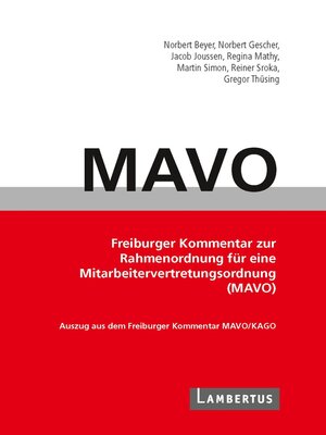 cover image of Handbuch MAVO-Kommentar